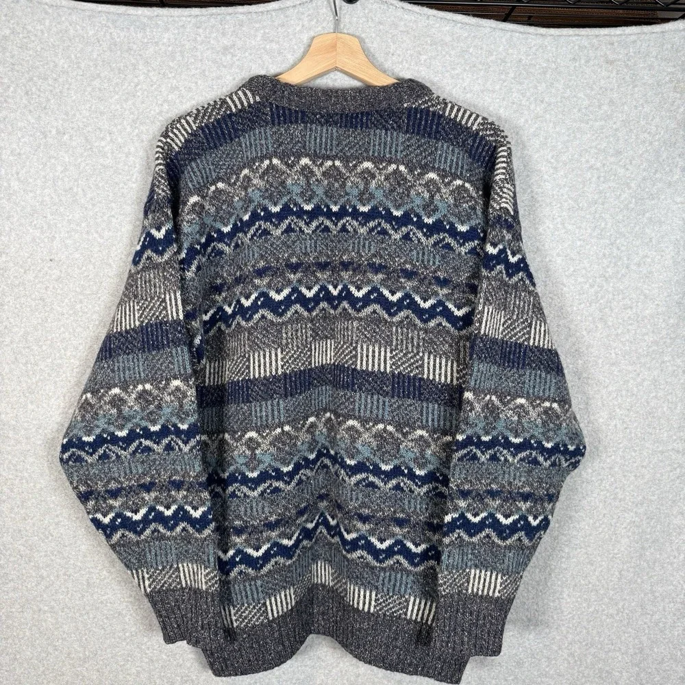 Antartex Sweater Mens XL Wool Silk Vintage 90s Patterned